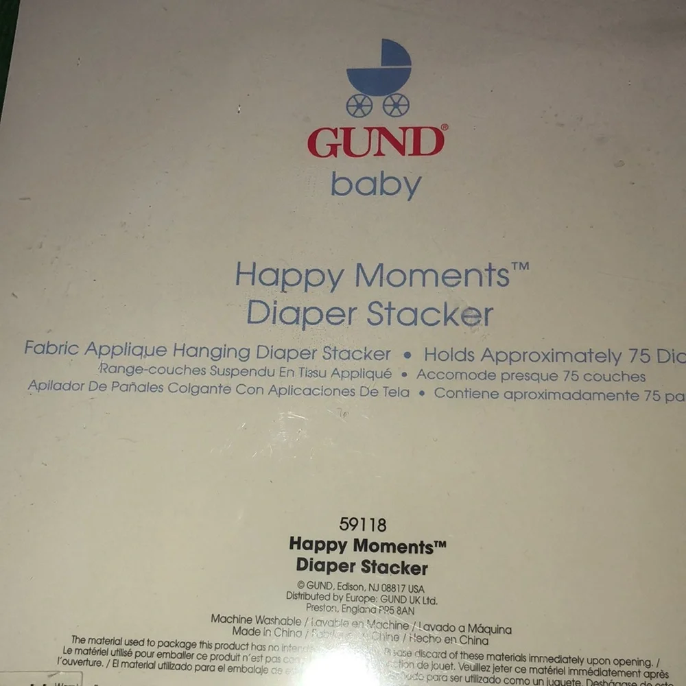 Vintage Deadstock Gund Baby Happy Moments Diaper Stacker Storage‎ Car New